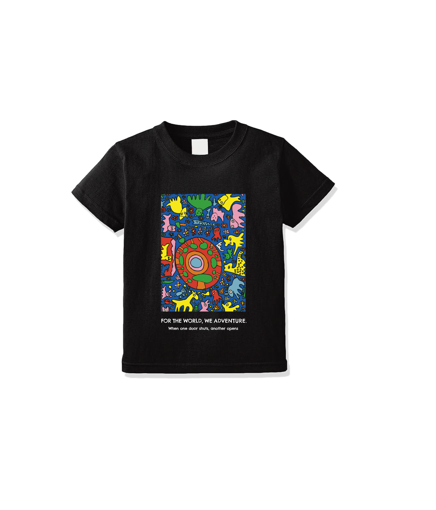 【For the world, We adventure】クルーネックTシャツ やおよろず(キッズ)