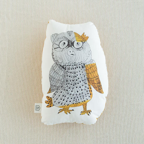 フクロウ マスタード クッション