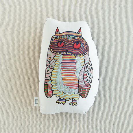 フクロウ パープル クッション